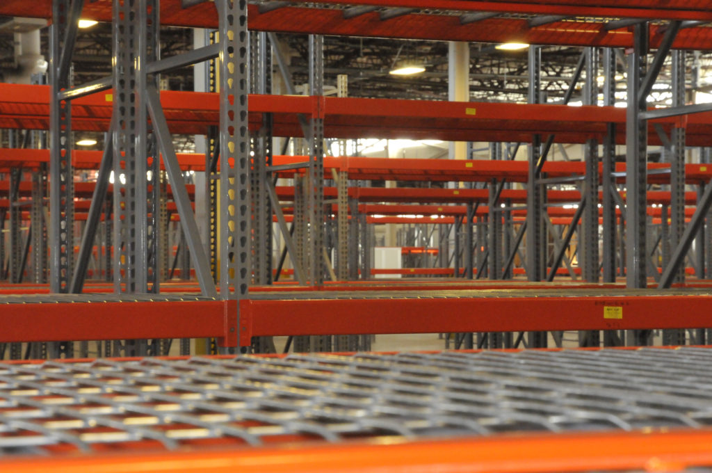 View through empty racking